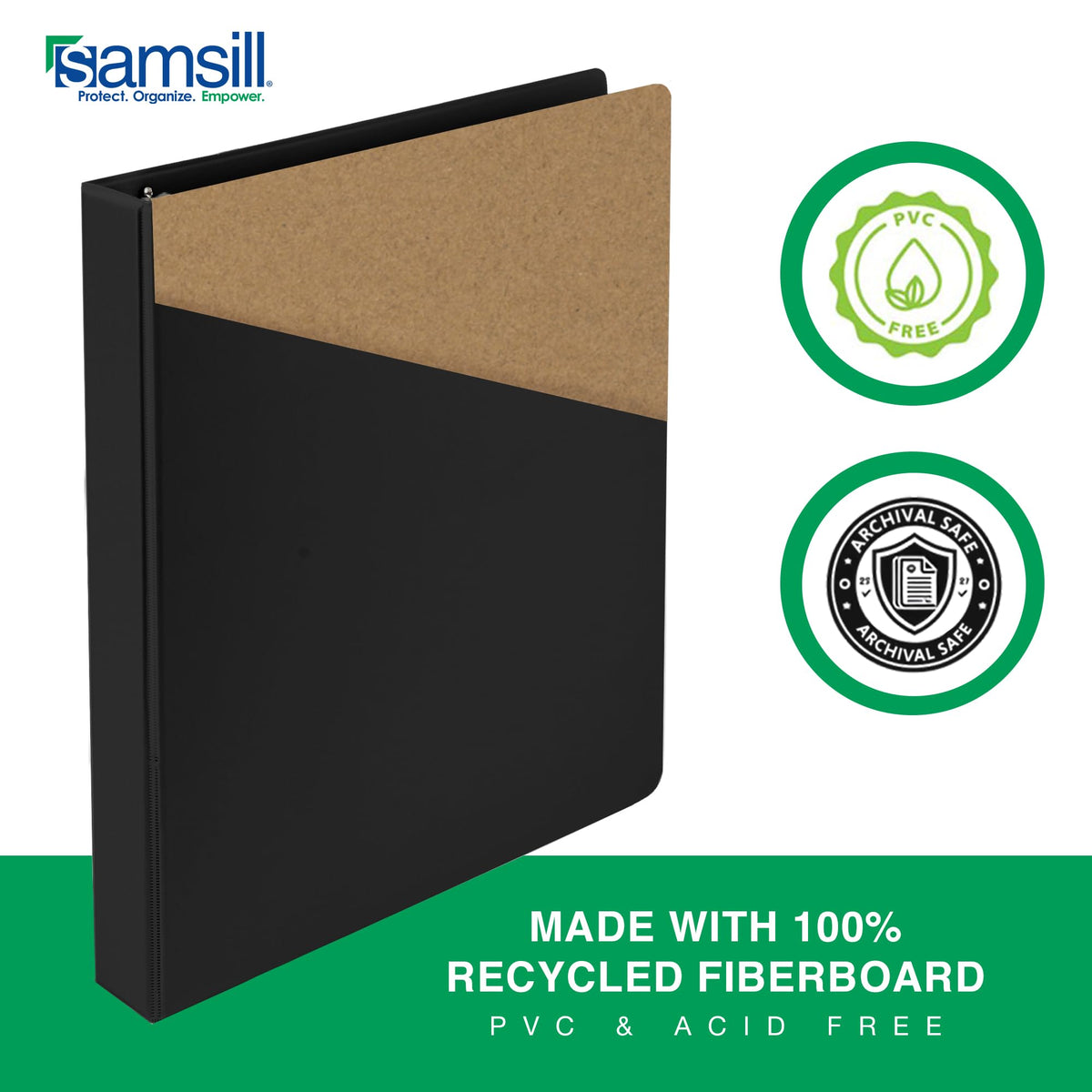 Samsill 1 Inch 3 Ring Binders, Made in USA, Economy Round Ring, Clear View Cover, 200 Sheet Capacity - for School, Home, Office - Black, 24 Pack