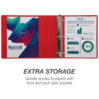 Samsill Durable 2 inch 3 Ring Binder, D Ring Binder, 100% Recycled Chipboard, Red
