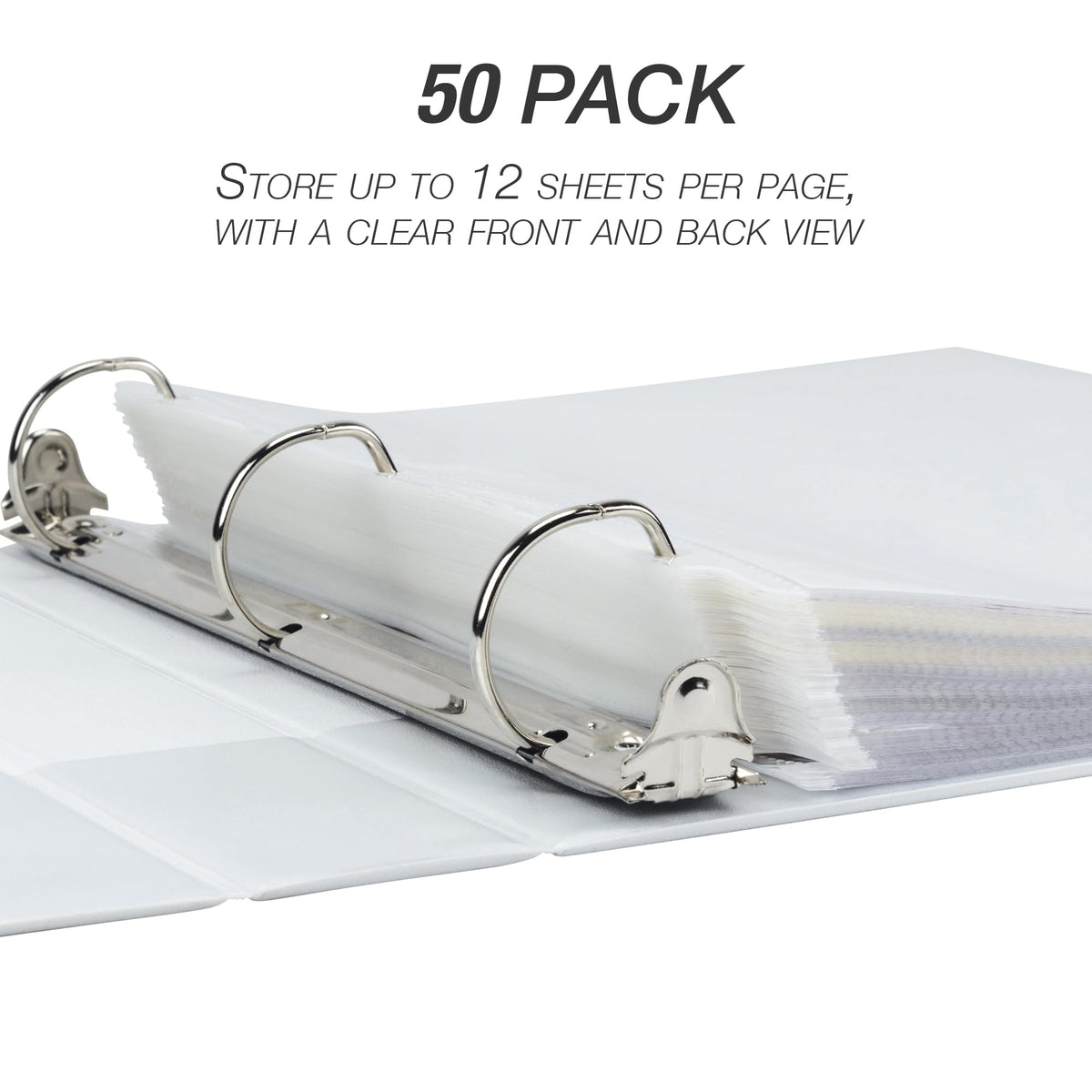 Samsill 50 Pack Heavy Duty Sheet Protectors, Non-Glare, 8.5x11 Inch Page Protectors for 3 Ring Binder, Letter Size Protectors with Reinforced Holes, Non-Glare Protector, Top Loading, Acid Free