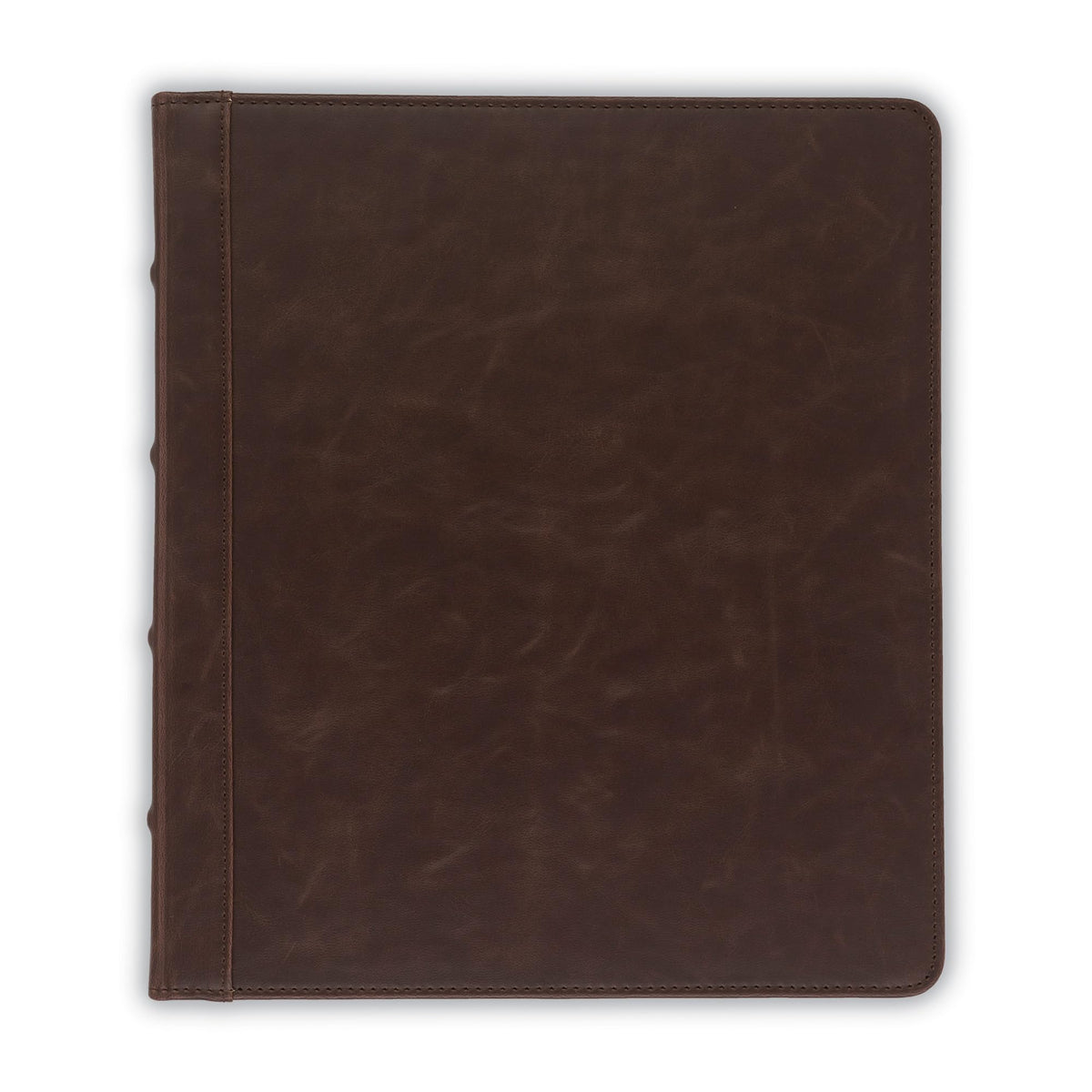 Samsill Vintage Leather Binder, 0.5 Inch Round Ring (Holds 100 Sheets), Letter Size 8.5x11 Documents, Professional Organizer Portfolio, No Zipper, Brown