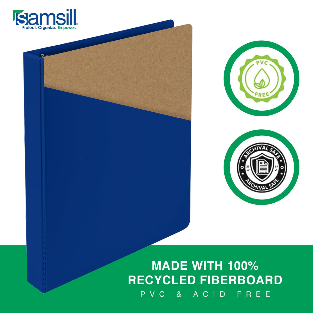Samsill 3 Inch 3 Ring Binders, Economy Round Ring, Clear View Cover, 550 Sheet Capacity - for School, Home, Office - Blue, 4 Pack