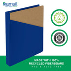 Samsill 0.5 Inch 3 Ring Binder, Made in USA, Economy Round Ring, Clear View Cover, 100 Sheet Capacity - for School, Home, Office - Blue, 4 Pack