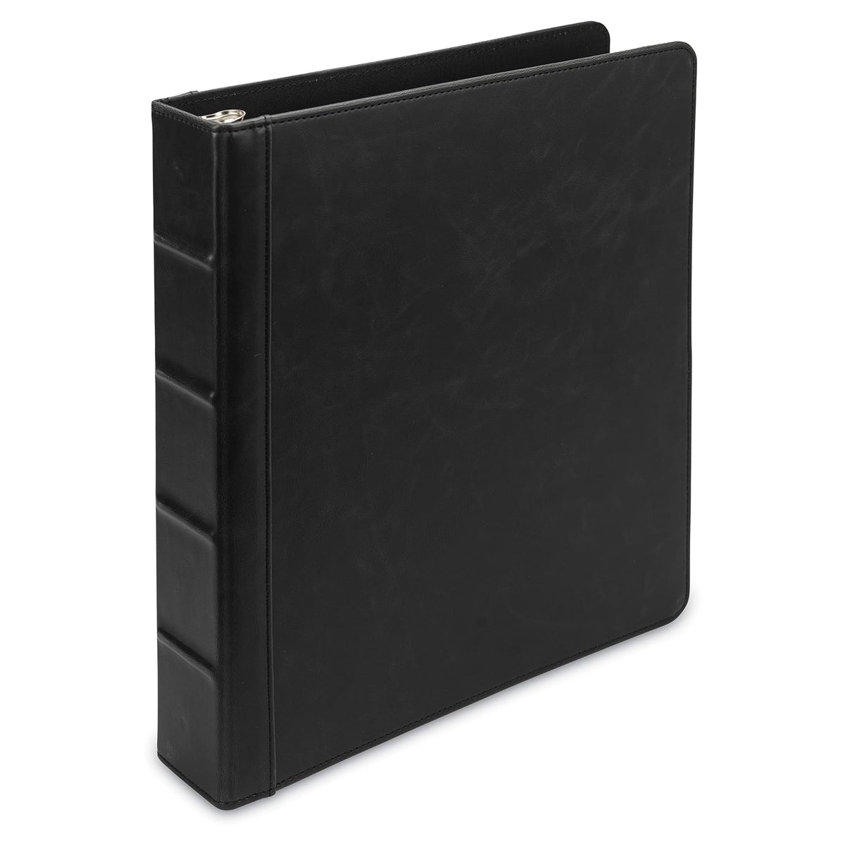 Samsill Vintage Leather 3 Ring Binder, Leather Organizer, Planner, 1.5 Inch, Letter Size 8.5 x 11, No Zipper, Black