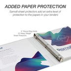 Samsill 24 Pack Durable 0.5 Inch 3 Ring Binders, Round Ring, Clear View Cover for Presentations, White
