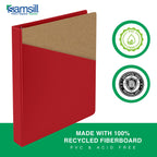Samsill 3 Inch 3 Ring Binders, Economy Round Ring, Clear View Cover, 550 Sheet Capacity - for School, Home, Office - Red, 4 Pack