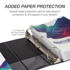 Samsill Durable 4 inch 3 Ring Binder, D Ring Binder, 100% Recycled Chipboard, Black, 2 Pack
