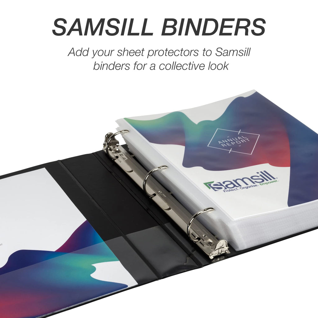 Samsill 200 Pack Sheet Protectors, 8.5x11 Inch Page Protectors for 3 Ring Binder, Standard Weight, Non-Glare Protector, Letter Size, Top Loading, Acid Free