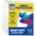 Samsill 200 Pack Heavy Duty Sheet Protectors, Crystal Clear, 8.5x11 Inch Page Protectors for 3 Ring Binder, Letter Size Protectors, Reinforced Holes, Clear Protector, Top Loading, Acid Free