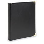 Samsill Classic Collection Leather 3 Ring Binder, Executive Presentation Portfolio, 0.5 Inch (Holds 100 Sheets), Brass Round Ring, Black