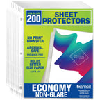 Samsill 200 Pack Sheet Protectors, 8.5x11 Inch Page Protectors for 3 Ring Binder, Standard Weight, Non-Glare Protector, Letter Size, Top Loading, Acid Free