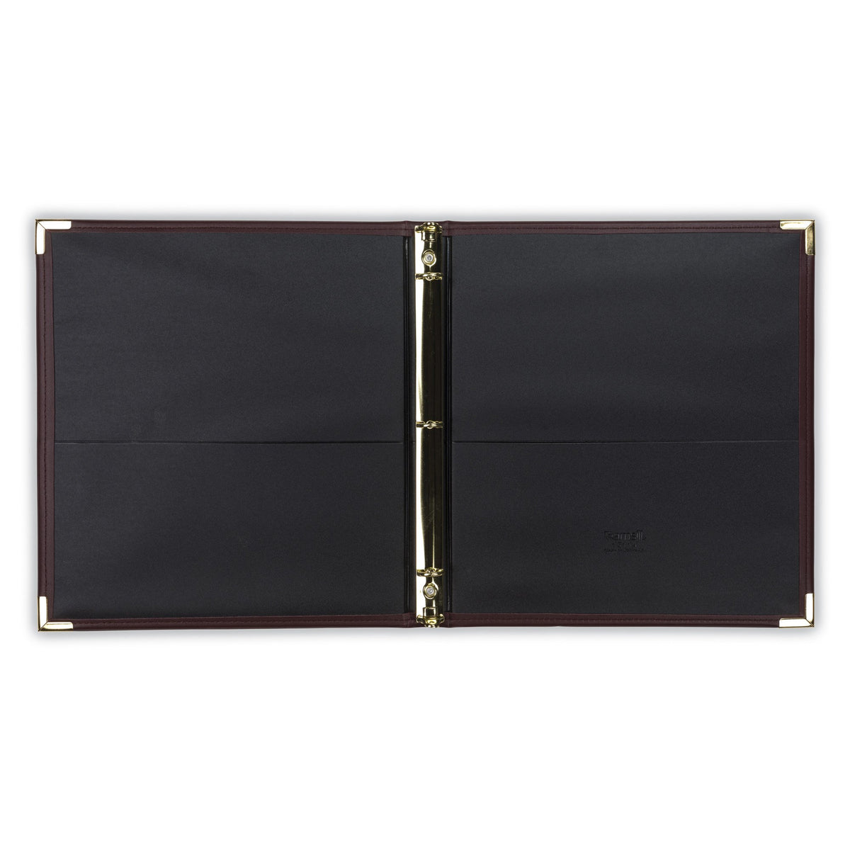 Samsill Classic Collection Leather 3 Ring Binder, Executive Presentation Portfolio, 0.5 Inch (Holds 100 Sheets), Brass Round Ring, Burgundy