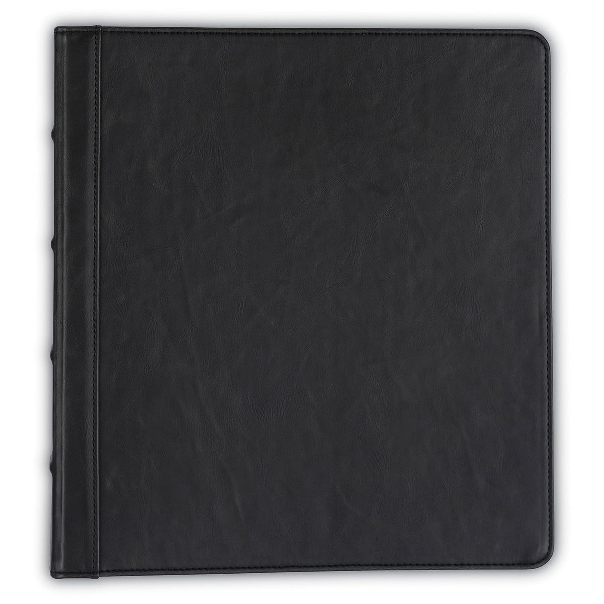 Samsill Vintage Leather 3 Ring Binder, Leather Organizer, Planner, 1.5 Inch, Letter Size 8.5 x 11, No Zipper, Black